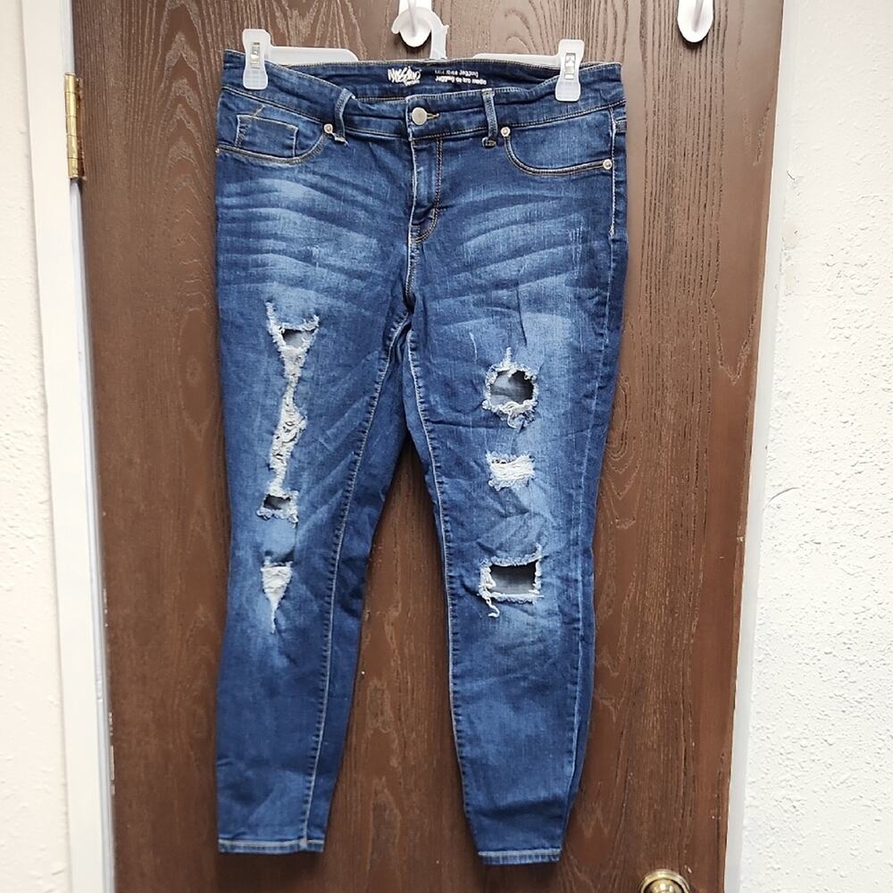 Mossimo Supply Co. Ripped Blue Skinny Jeans